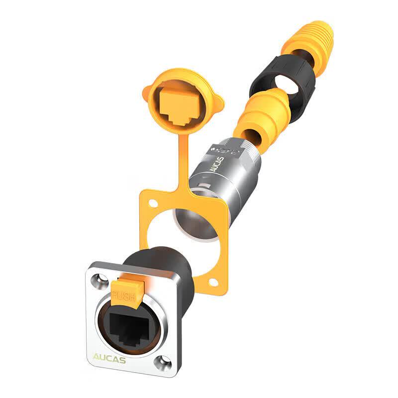 AUCAS Waterproof Industrial RJ45 Ethernet Coupler