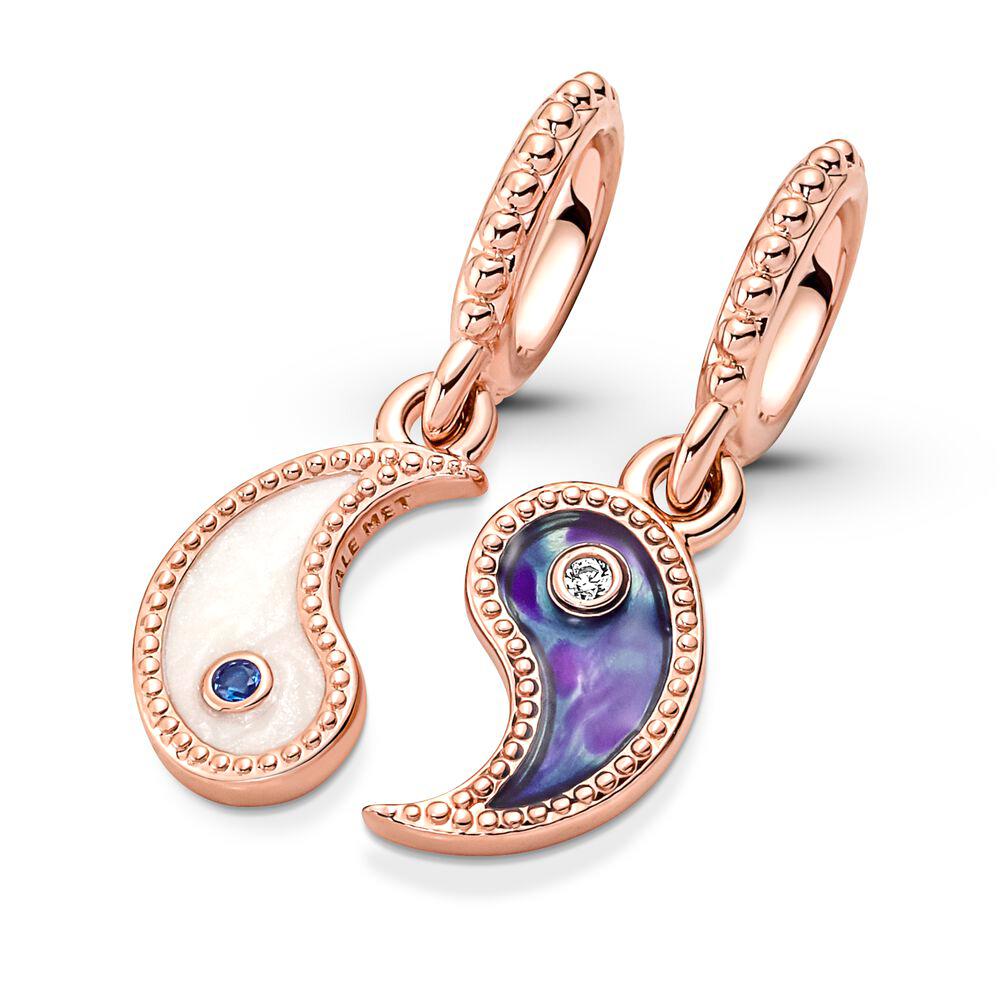 Китайский элемент Феникс, разделенный сверкающий Инь и Ян, божья коровка и сердце, подвеска, элегантные украшения для браслета «сделай сам»