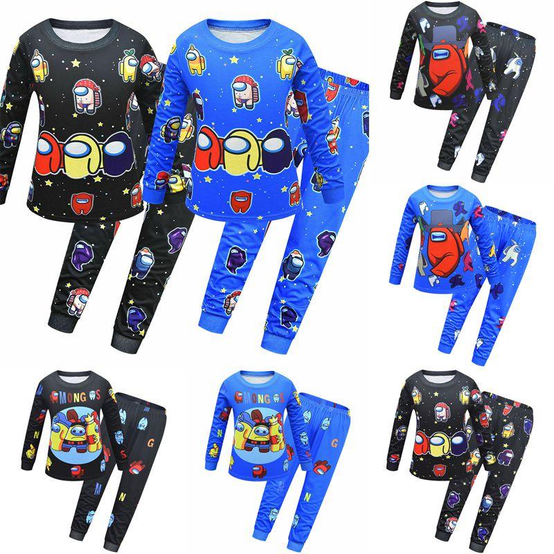 Пижамный комплект с длинным рукавом для детей Among Us, мягкая дышащая ночная одежда