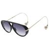 New Fashionable Double Bridge Gradient Sunshade Women'S Fashion Luxury Design Sunglasses Oversized Pilot Sunglasses