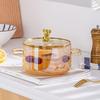 Thickened High Borosilicate Glass Stew Pot,transparent Cooking Pot,soup Pot,heated Double Handle Stew Pot with Lid, Cooking Tool