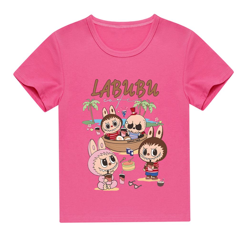 Kids 2D Tee Labubu T-shirt Children Short-sleeved