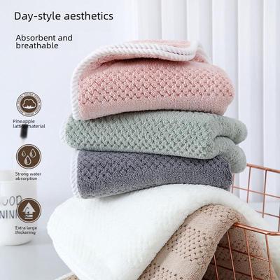 Женское банное полотенце из флиса цвета коралла и ананаса — впитывающее, быстросохнущее, из чистого хлопка для использования летом дома или на пляже