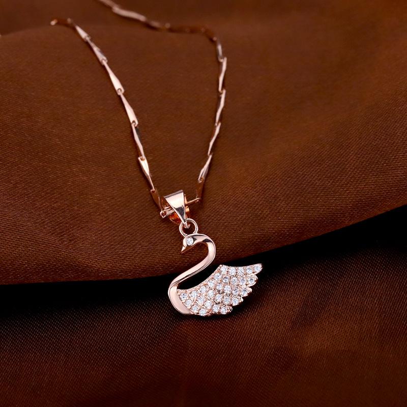 925 Sterling silver necklace pendant High quality Swan Fashion jewelry chains For Women Men Wedding Birthday Party GiftGood product