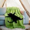 Black Cat Lying On Grass Outdoor Customize Your Name Blanket Soft Cozy Lightweight Allseason Multiuse Blanket For Travel Camping Picnic Sofa Office
