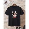 Christmas Reindeer Tee,Print T-Shirt for Men's Casual Crew Neck Short-Sleeve  Fashion Summer T-Shirts Tops,Regular and Oversize