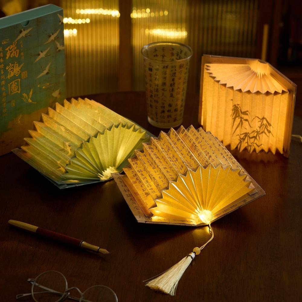 Каллиграфия DIY Книжная Лампа Веерная Художественная Книжная Лампа Украшение Складная Книжная Лампа Главная