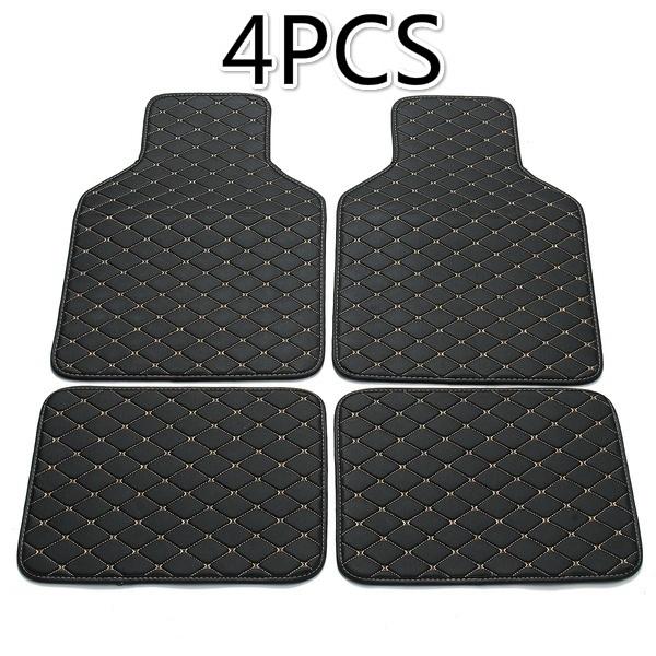 New High Quality 4Pcs Auto Floor Leather Carpet Liner Waterproof/Dustproof /Skidproof Mat Pad Fits Universal Car Floor Mats Front & Rear Carpet Mat