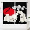 2 штуки, японские шторы с красным солнцем самурая - полузатемняющие - подходят для гостиной, спальни, кухни, домашнего декора