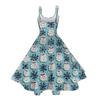 Women's Fashion Christmas  Printed Sexy Strapless Gothic Cocktail Dress Punk, Vintage Dress.