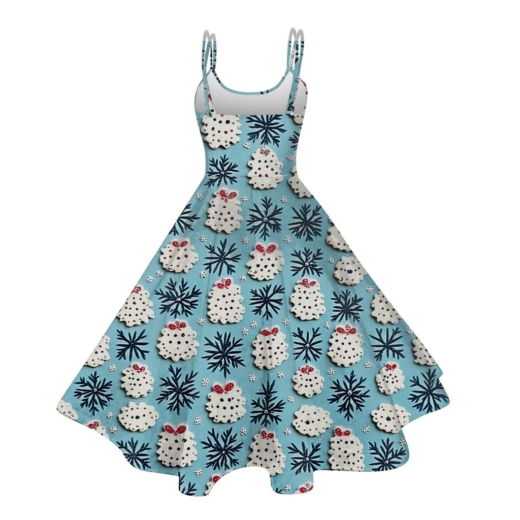 Women's Fashion Christmas  Printed Sexy Strapless Gothic Cocktail Dress Punk, Vintage Dress.