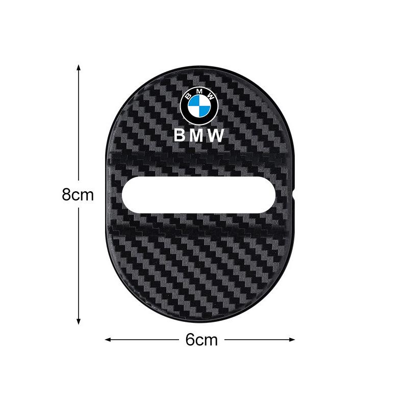 BBIO8 4Pcs Carbon Fibre Car Door Mute Damping Cushion ABS Car Door Lock Buckle Cover For BMW M E90 G26 E60 E46 F10 F30 E39 E36 F20