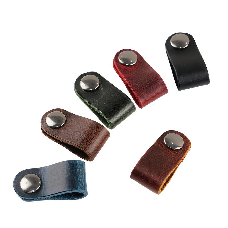 10PCS Faux Leather Cable Organizer (Random Color) with Metal Clip - Suitable for Headphone Cables, Headphone Jacks, and Cable Management