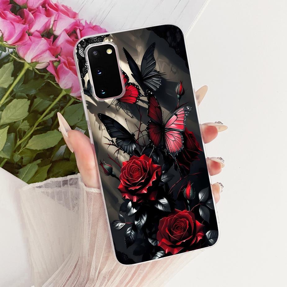 Чехол для Samsung Galaxy S20 Plus SM-G985F Роскошный Чехол с Рисунком Цветов и Бантом Мягкий Силиконовый Чехол для Samsung S20+ S 20 Plus 5G Сумки