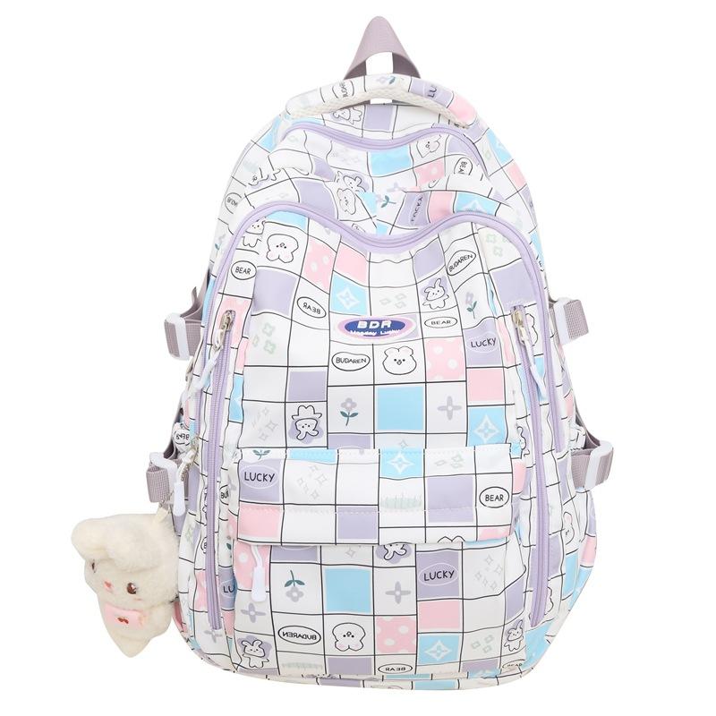 Школьная сумка женская корейская версия нового рюкзака большой емкости с мультяшным принтом для старшеклассников студентов колледжа свежая сумка через плечо