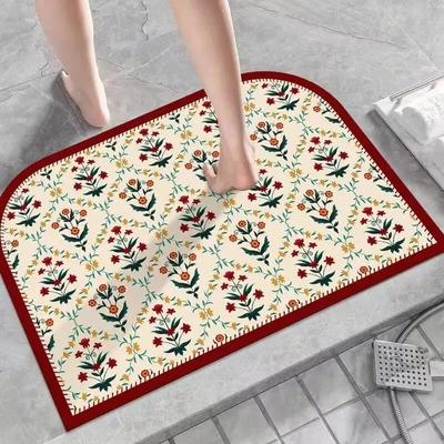 Коврик для ванной из диатомовой грязи Туалет, входная дверь, туалет Мультяшный нескользящий коврик для ног подушка