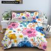 Пододеяльник с акварельными цветами King Queen, красочный цветущий комплект постельного белья для подростков, взрослых, 2/3 предмета, полиэстеровое одеяло