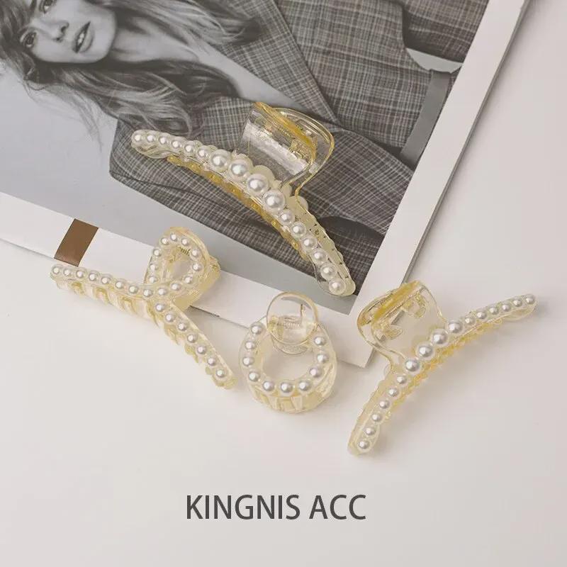 Набор из жемчужных клипс в корейском стиле: Шикарные большие и маленькие шпильки для затылка