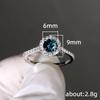 Simple and Classic Wedding Eternity Rings for Women White/Blue/Red Cubic Zirconia Temperament Female Rings Trend Jewelry