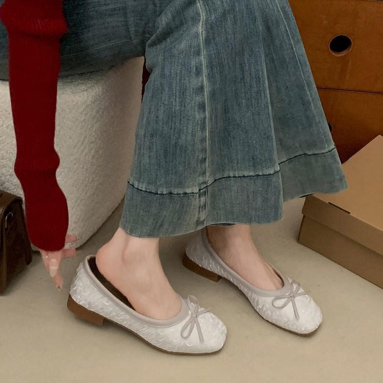 Square Head Retro Popular French Small Fragrant Wind Shallow Mouth Single Shoes Women's 2025 New Spring Versatile Ballet Mary Jane Shoes