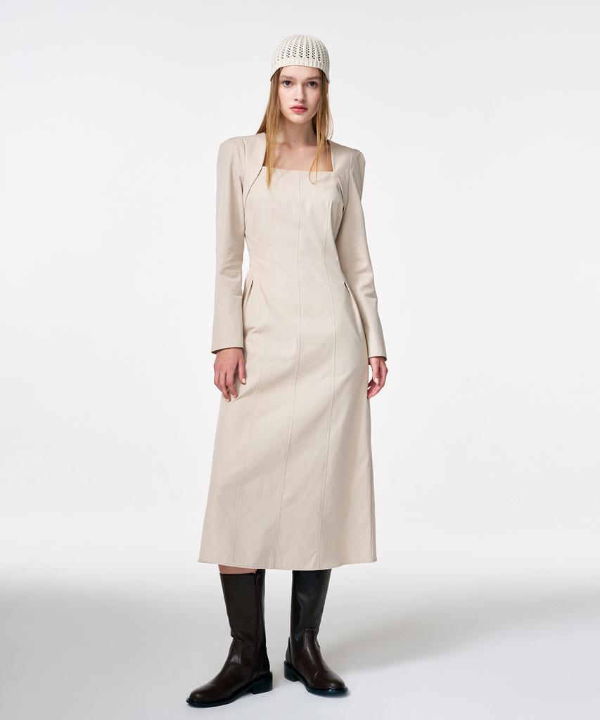 Etmont Bolero Layered Dress Cream Beige