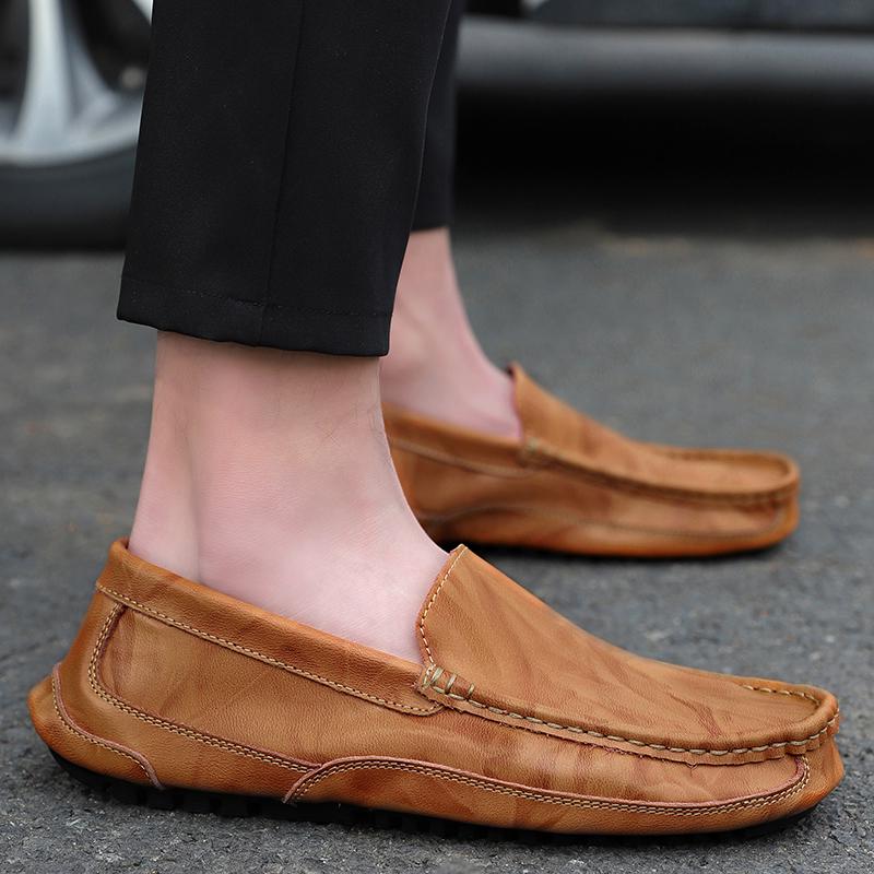 Men's Slip On Casual Leather Shoes Lightweight Loafers Moccasins Comfortable Driving Shoe