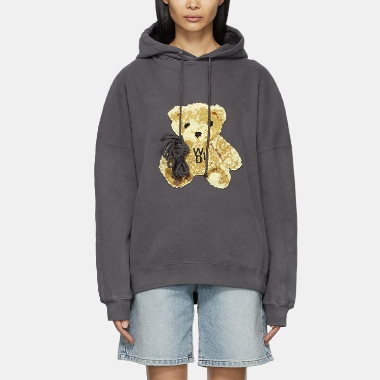 WE11DONE Embroidered Teddy Hoodie WD-TH9-20-123-U-BK