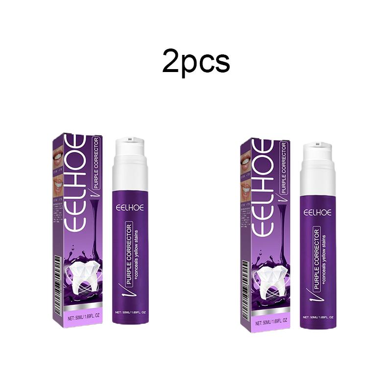 EELHOE V34 Purple Toothpaste Tooth Stain Removal Anti-Pigmentation Yellow Teeth Clean White Bright White