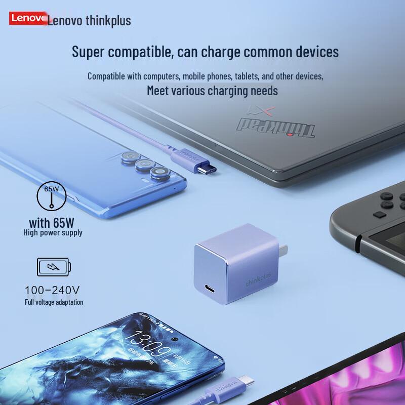 Lenovo thinkplus 65W GaN USB-C Nano Mini Adapter