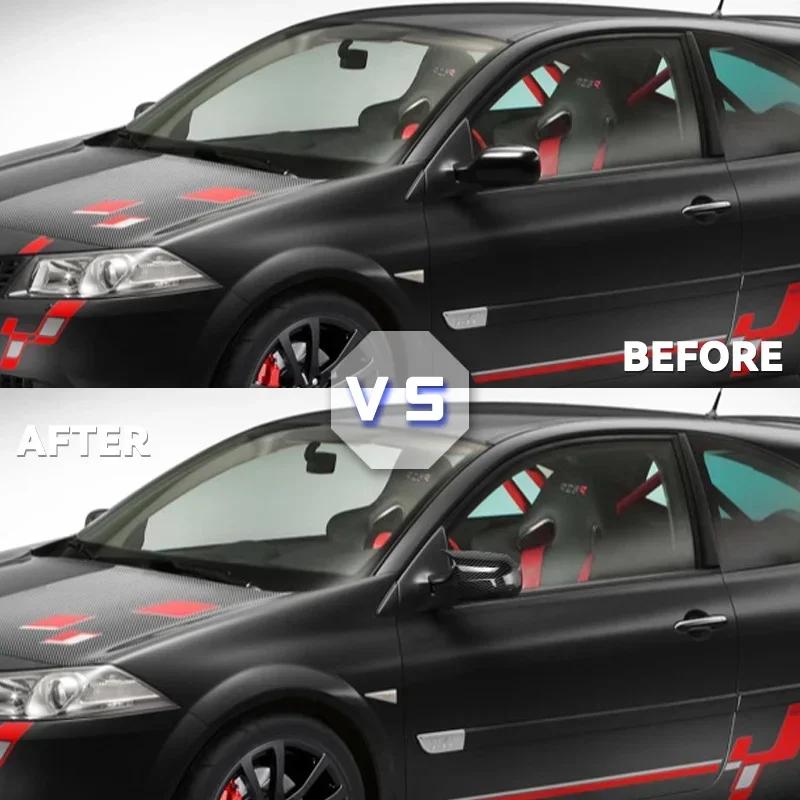 Для Renault Megane 2 MK2 2002-2009 автомобиля, крышка бокового зеркала заднего вида, наклейка на крышку крыла, накладка на наружную дверь, отделка из углеродного волокна, черный