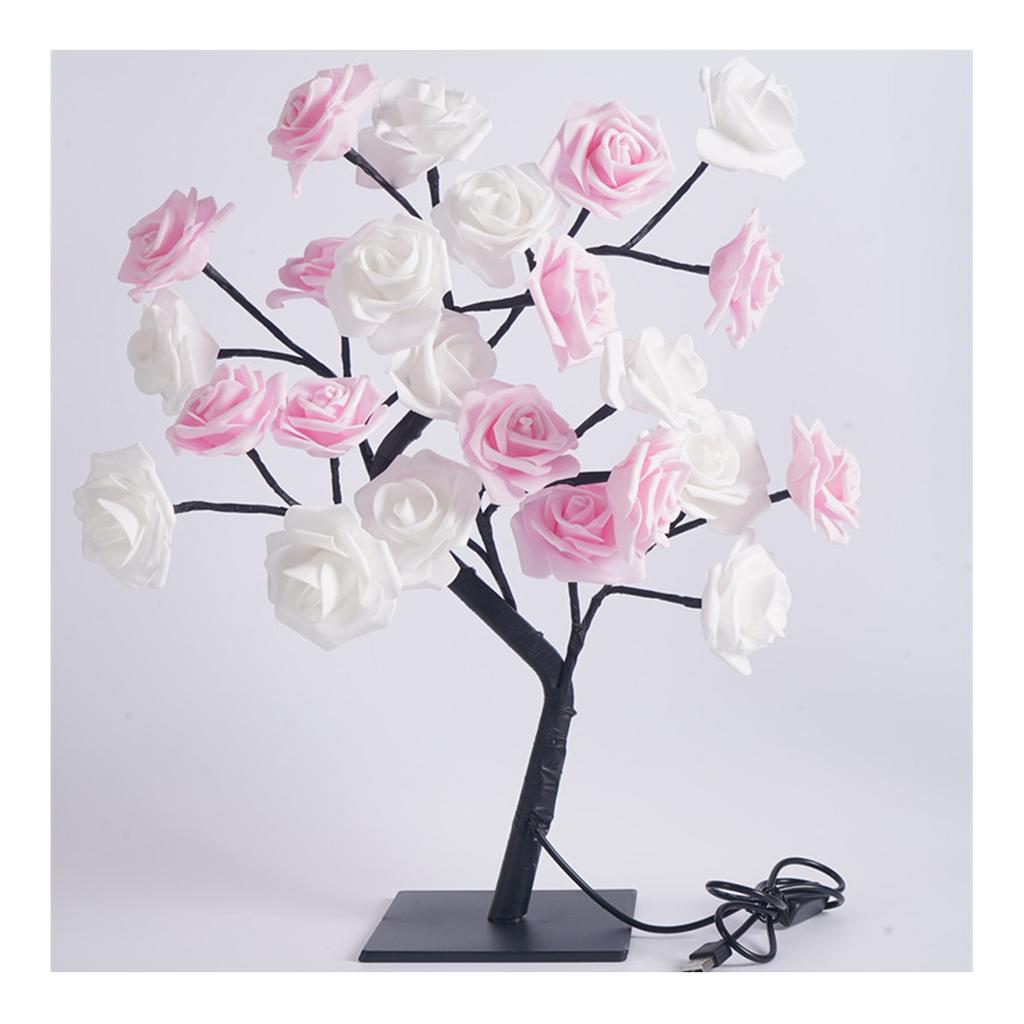 LED Tabletop Bonsai Tree Lamp USB Tree Lamp Christmas Bedroom Decoration Table Night Light Black 48