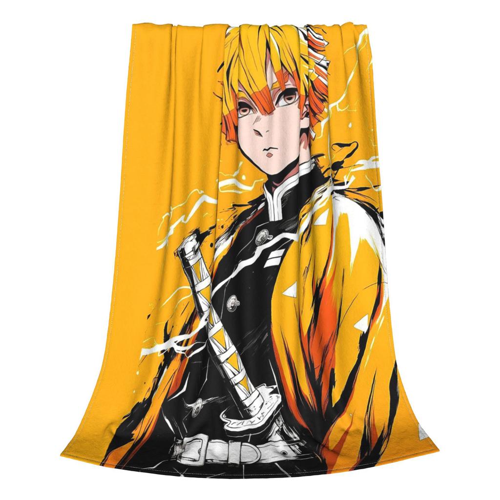 Фланелевый плед Demon Slayer Kimetsu No Yaiba Японский Агацума Зеницу Аниме Одеяла Мягкое покрывало для кровати Дом Путешествия