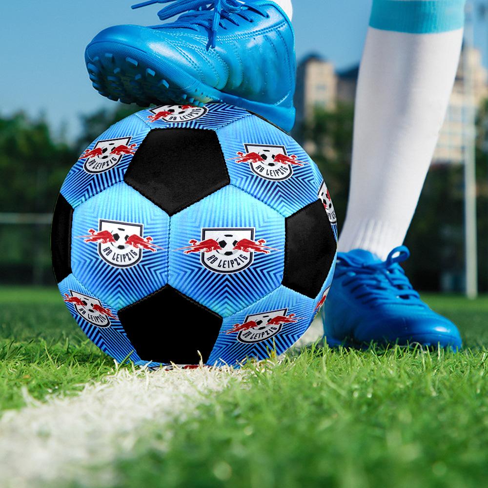 RB Leipzig Indoor Soccer Ball Colorful All Ages Size 5 Machine Stitched PVC Competition Ready Durable High-Bounce