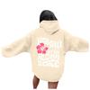 Women's Fashion Long Sleeve Sweatshirt Letter Printed Hooded Drawstring Pullover Oversized Pocket Sweatshirt Top