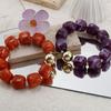 Acrylic Square Beads Bracelet Colorful Stack Hand Chain Elastic Geometric Bracelet  Party Jewelry