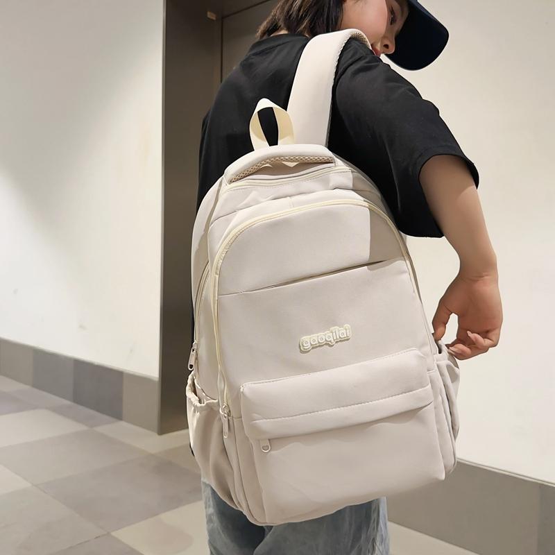 Школьная сумка для школьников средней школы, мужской рюкзак большой вместимости для путешествий, компьютерный рюкзак, однотонный женский рюкзак