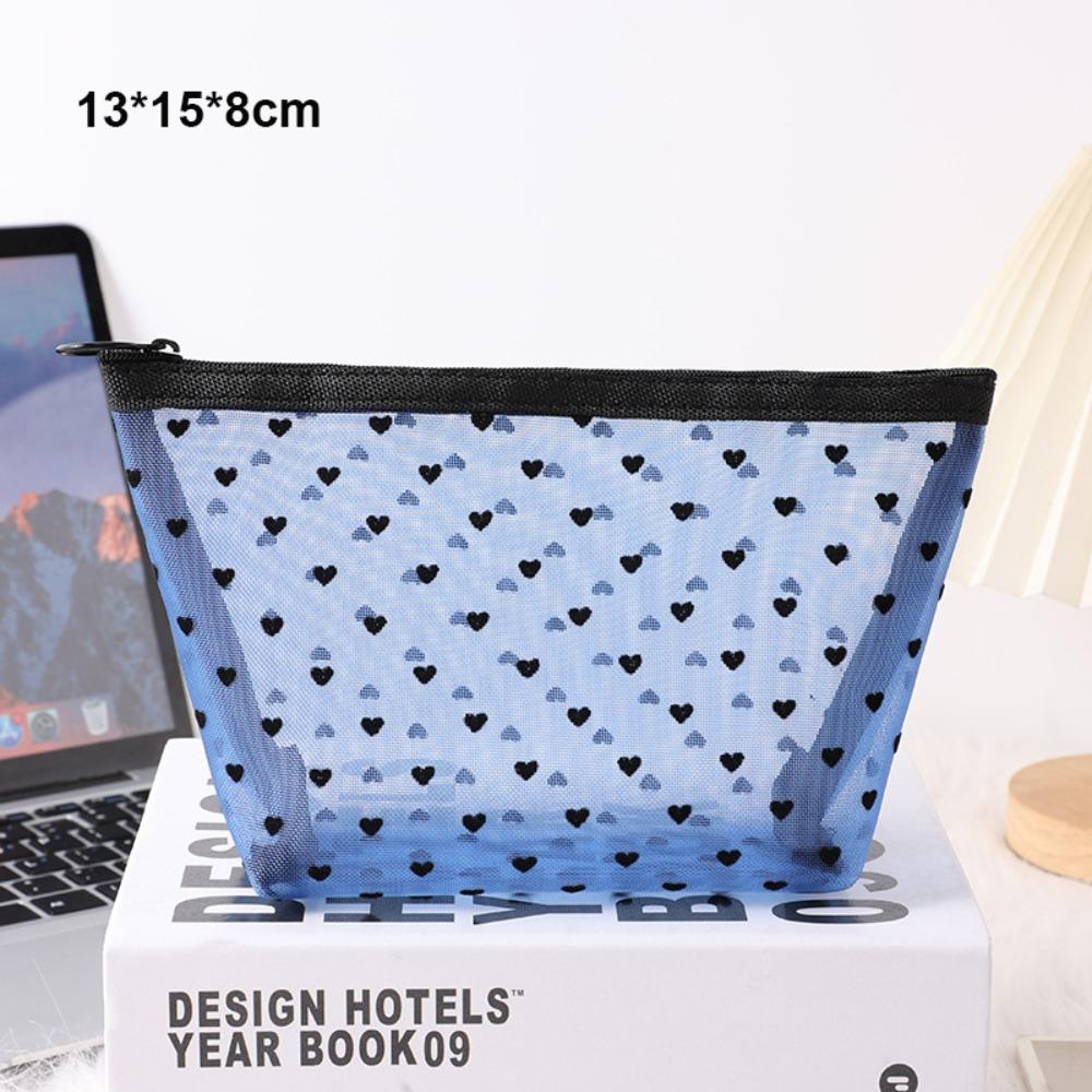 Multifunction Mesh Makeup Bag Blue/Purple Lipstick Organizer Bags Women Cosmetic Storage Pouch