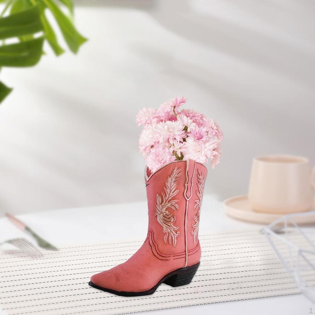 Boot Shaped Resin Flower Planter for Floral Arrangements In Home And Cafe