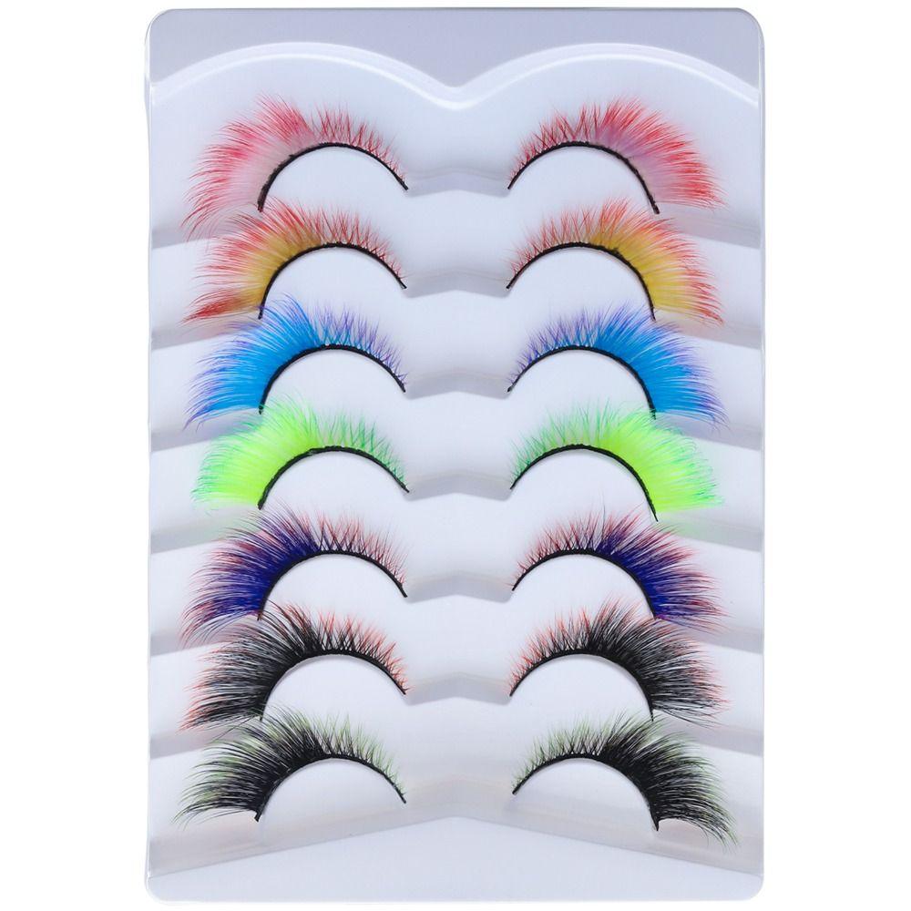 for Halloween Masquerade Party False Eyelashes Cat Eye Lashes Colored Lashes Fake Eyelashes