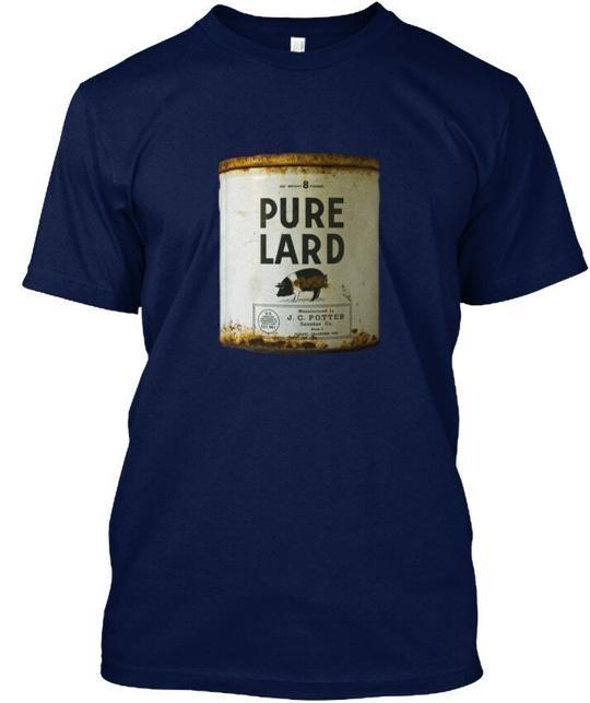 Foodie Vintage Lard Food With Pig Pure T-Shirt Made in the USA Size S to 5XL