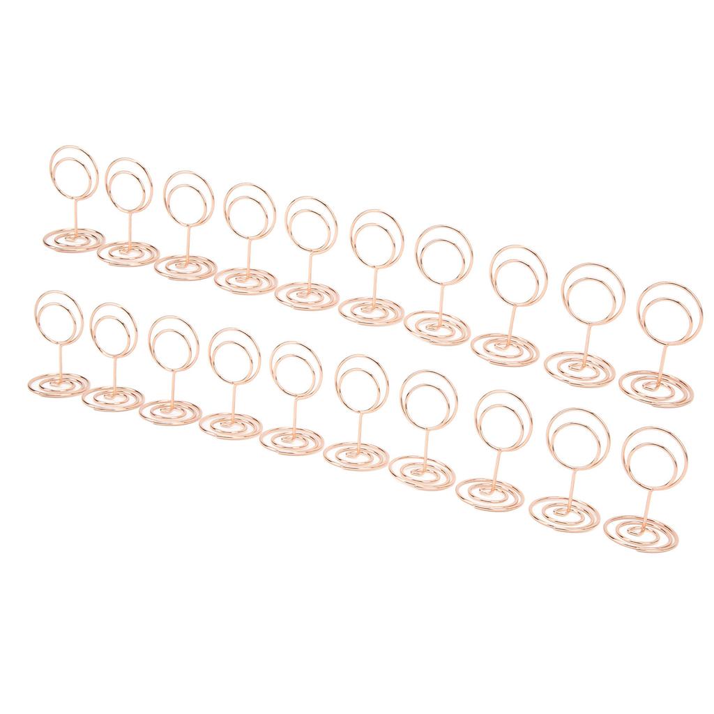 20 шт. Подставки для номеров столов круглой формы, устойчивый гальванизированный металл, широко используемый держатель для карточек с именами для свадебной вечеринки