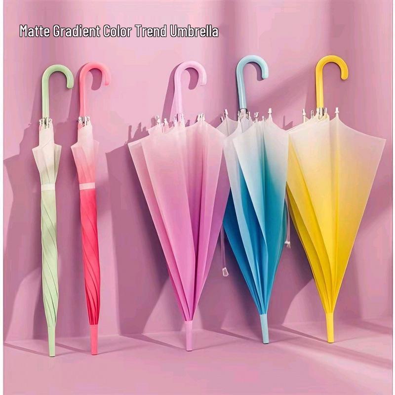 Прозрачный автоматический белый зонт с длинной ручкой - Бесплатная доставка