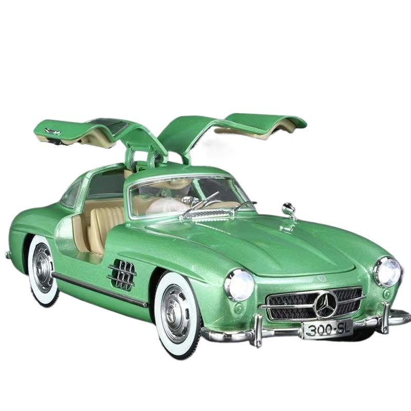 1/24 Mercedes Benz 300SL Alloy Classic Vintage Car Model Car Модель автомобиля литая металлическая инерционная со звуком и светом для детей в подарок