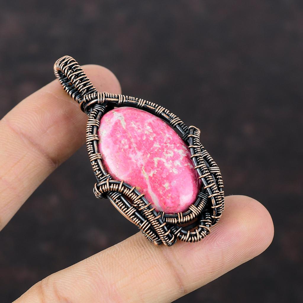 Подвеска из драгоценного камня Тулит, подвеска из медной проволоки, антикварная подвеска, подвеска из тулита, подвеска ручной работы, подвеска из медной проволоки, подарок для мамы