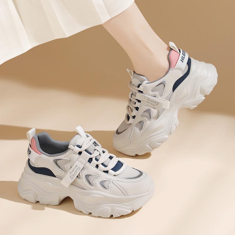 Весенняя толстая подошва, увеличивающая рост, женская повседневная обувь для папы, модная универсальная женская обувь, массивные кроссовки, повседневная вулканизированная обувь