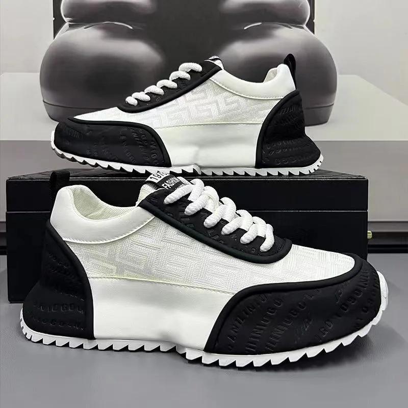 Men's Casual Shoes Winter Mesh Thick Soled Sneakers Luxury Jogging Dad Shoes for Men White Original Men Vulcanzed Shoes 2024 New