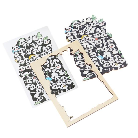 1/3 Набора Деревянная Пазл-Доска с Рамкой 3D Неправильной Формы Котенок Собака Панда Дом Король Обезьян Автомат со Снеками Пазл Украшение Орнамент