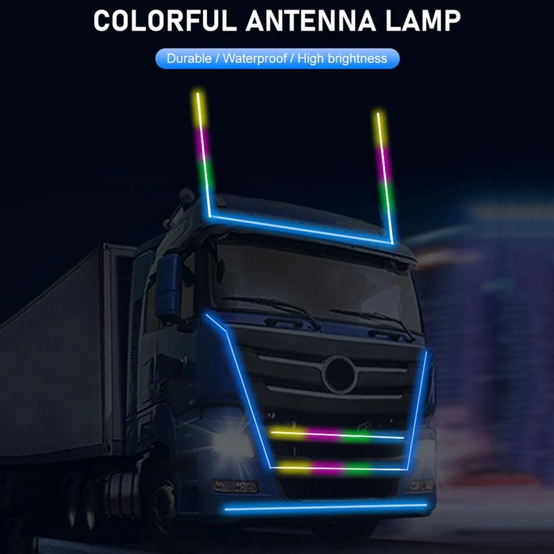 Автомобильная 12-24В Универсальная Антенная Лампа Декорация RGB Водонепроницаемые Светодиодные Антенные Огни Красочная Стример Мигающая Навигационная Лампа