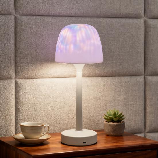 Ночник с проекцией волн воды, меняющий цвет, лампа для ванной комнаты с сенсорным управлением, брызгозащищенная, водонепроницаемая проекционная лампа для душа, спа