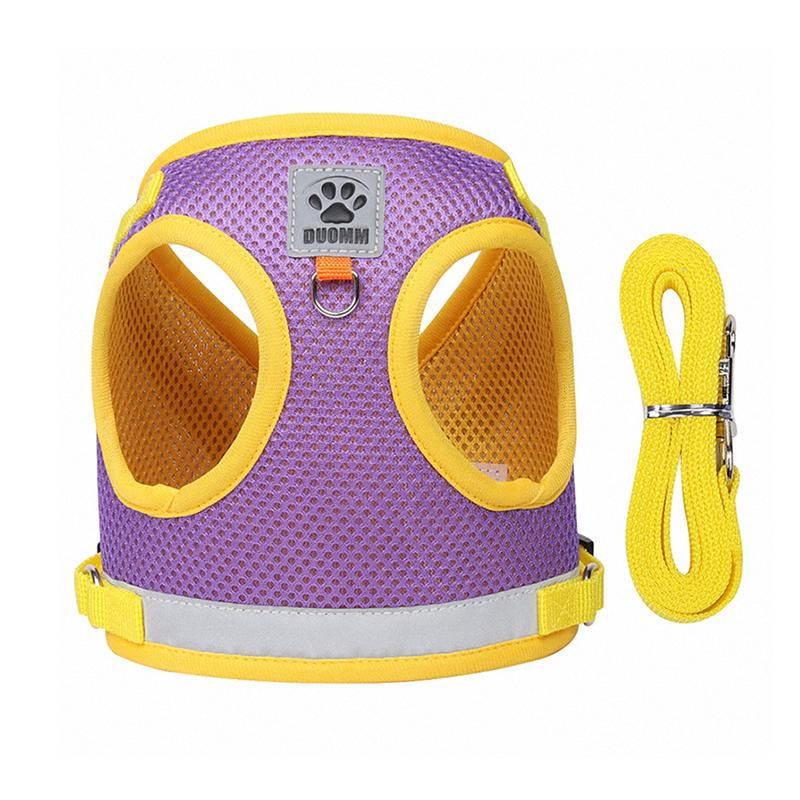 Pet Vest Harness Leash Set Reflective Safety Dog Chest Strap Pug Chihuahua Bulldog Harness Puppy Training Walking